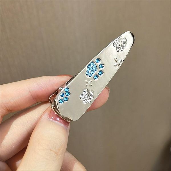 

hair clips & barrettes harajuku cute cartoon crystal animal cat paws girls fashion accessories kitty footprints pins, Golden;silver