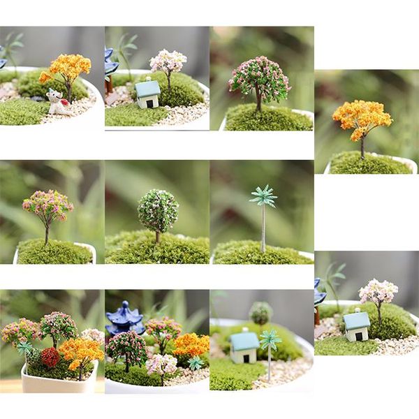 

decorative objects & figurines potted lawn mini artificial lamb cherry trees willows miniatures crafts decor micro fairy garden landscape6 s
