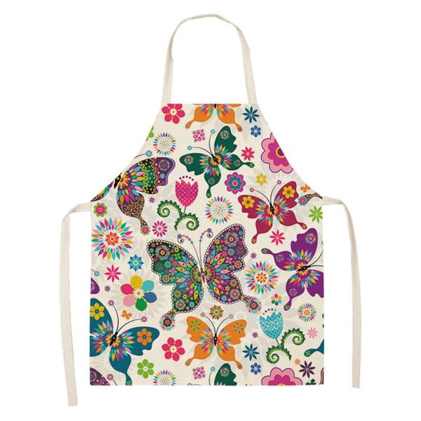 

aprons 1pc cute printed linen apron home kitchen cooking clean sleeveless restaurant bar lightweight firm work