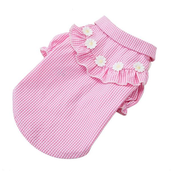 

dog apparel thin section small daisy plaid shirt pet clothes teddy summer clothing