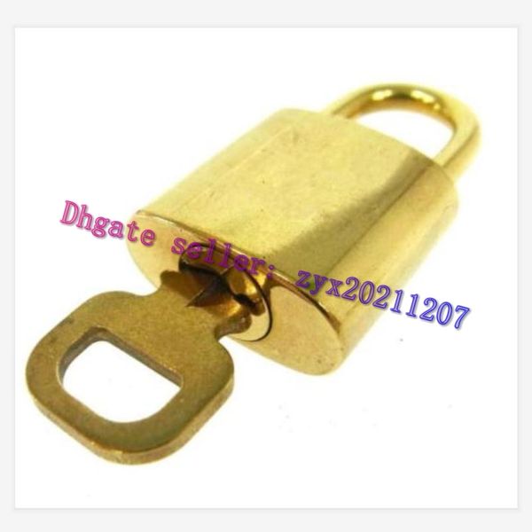 

grade lockets bag parts one set lock & key matt brass gold for speeedy allma handbag keapall rolling luggage suitcase duffle designer padloc, Silver