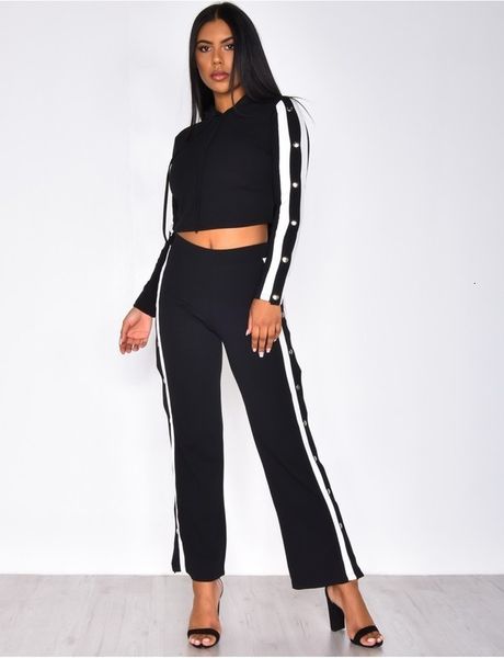 

tracksuits leisure women's sports double breasted 2-color suit, Gray