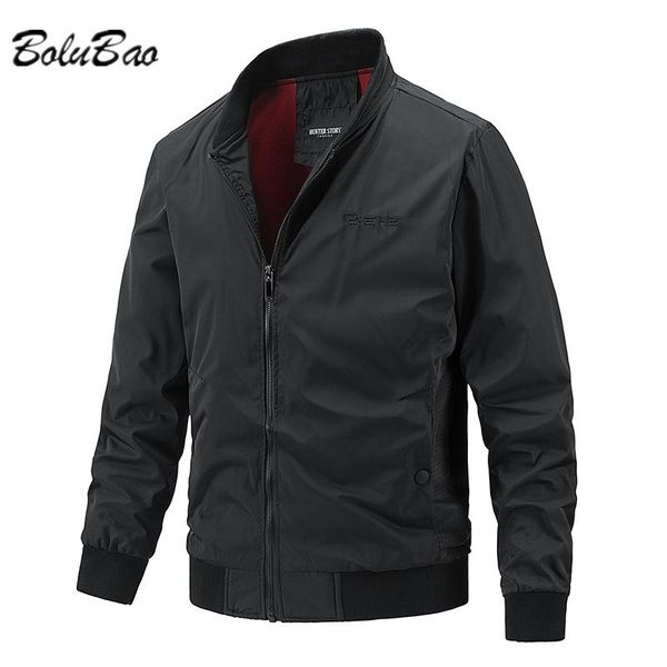 

men's jackets bolubao spring autumn men thin jacket casual light solid color stand-up collar slim work, Black;brown