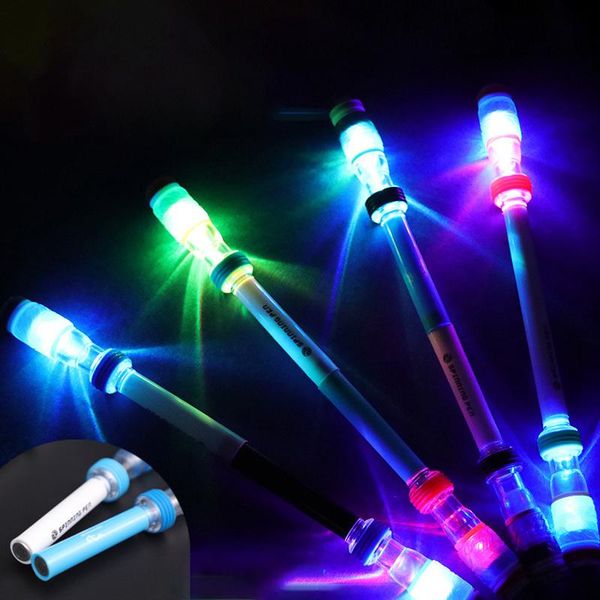 

ballpoint pens 1pcs novelty flash spinning pen rotating gaming for kids students gift toy student pressure relief, Blue;orange