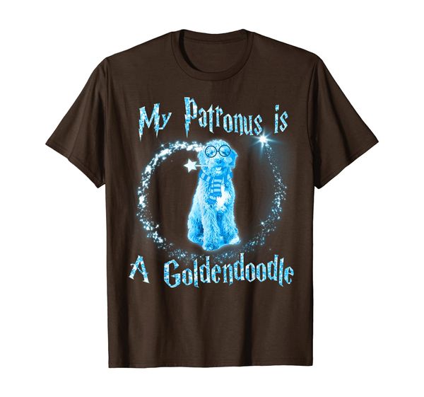 

my patronus is a goldendoodle dog lovers t-shirt, White;black