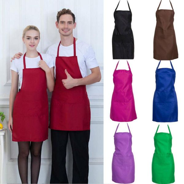 

aprons 1pc kitchen convenience store solid color apron adjustable bib dress men and women restaurant chef classic cookin