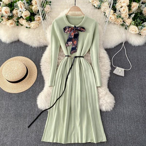 

casual dresses spring knitting dress sense of the design scarves led stretch long qiu dong render cultivate morality, Black;gray