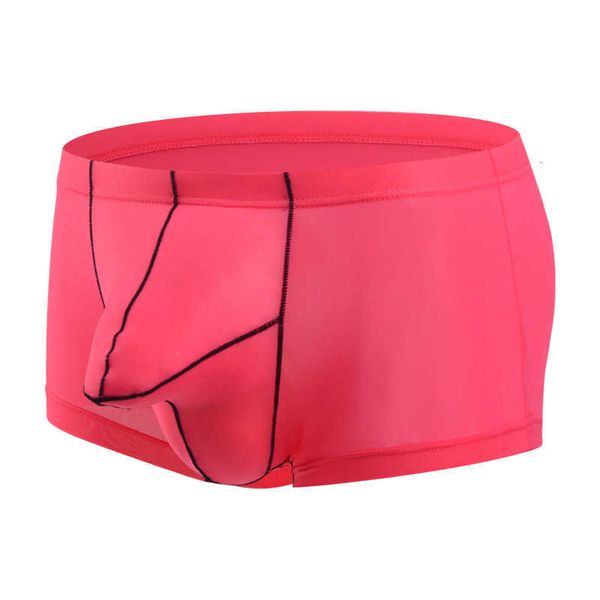 

underpants men boxer shorts elephant nose bugle pouch underwear ultra-thin ice silk panties calzoncillo hombre boxershorts slip trunks, Black;white