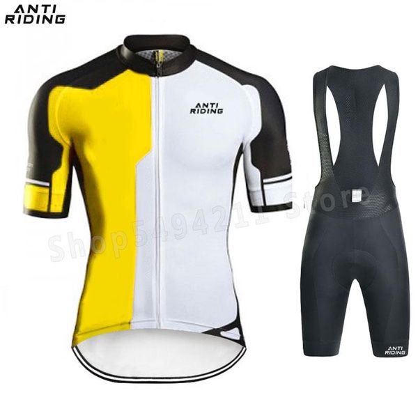 

racing sets pro team cycling clothing 2021 biking short sleeve jersey set mtb uniform men triathlon skinsuit kit, Black;blue