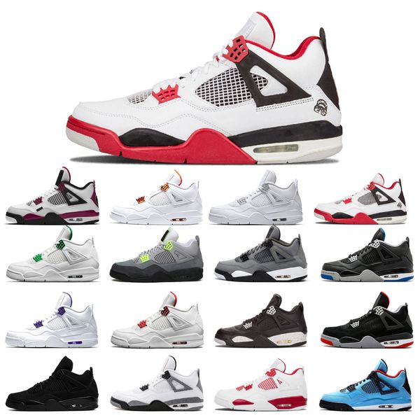

man's basketball shoes 4s high cut black cat court purple university red neon bred alternate motorsport white cement cool grey for man