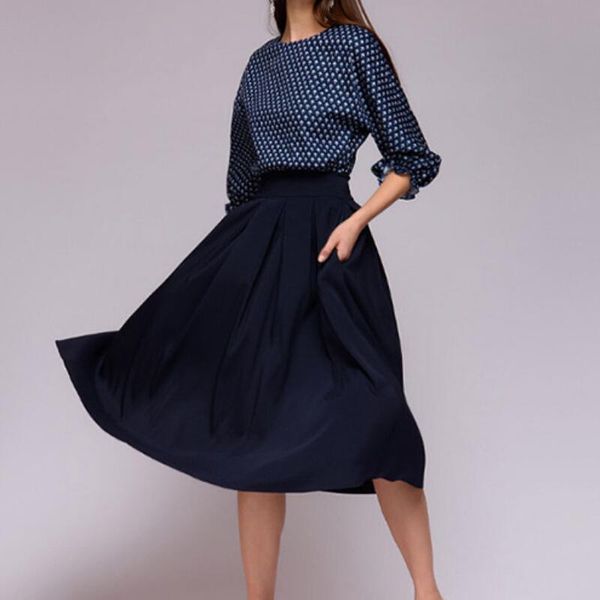 

casual dresses women's vintage style dress three quarter sleeve a line evening party retro women pleated vestidos, Black;gray
