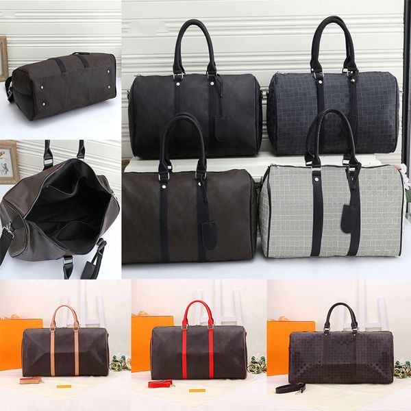 

Designers Duffel Bags 45CM 50CM 55CM luxury large capacity travel sale High quality women men Genuine Leather shoulder Fashion bag carry rivets with lock head 01, Dustbag
