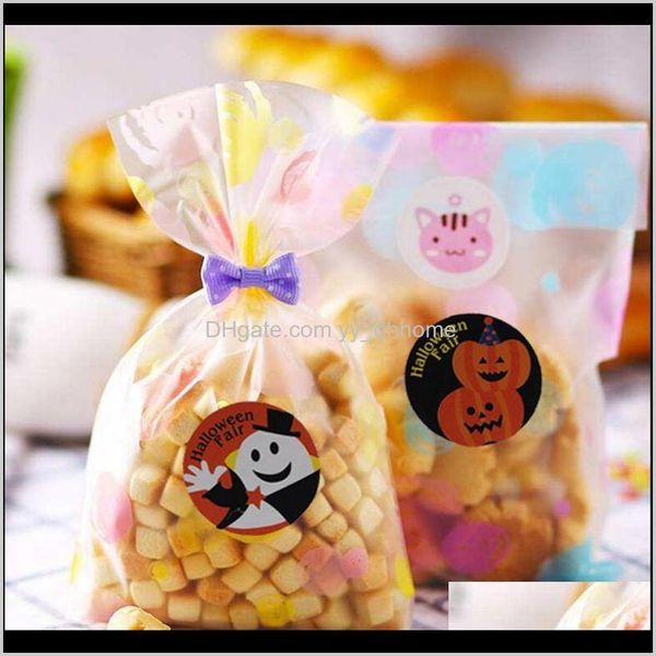 6080100120Pcs Adesivo per imballaggio Caramelle Torta al cioccolato Biscotto Festa di Halloween Confezioni Forniture 3Dwb8 Wrap C7Y3Z