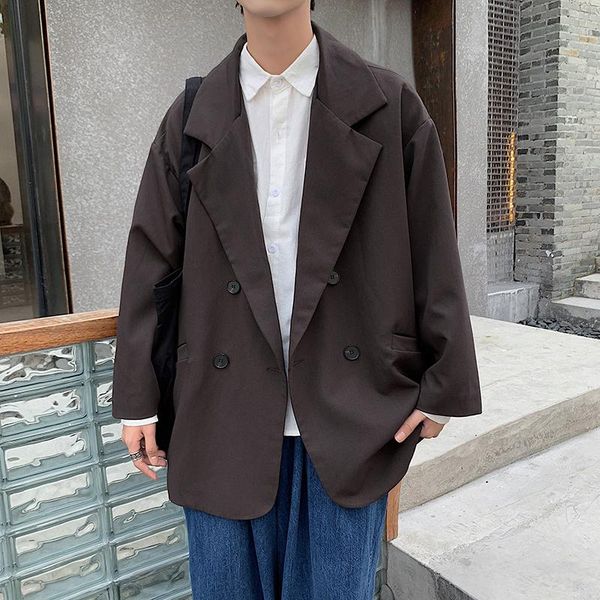 

men's suits & blazers solid color blazer men fashion business society mens dress jacket korean loose casual suit office m-2xl, White;black