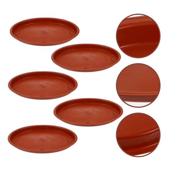

planters & pots 5pcs plant pot base trays oval flowerpot red
