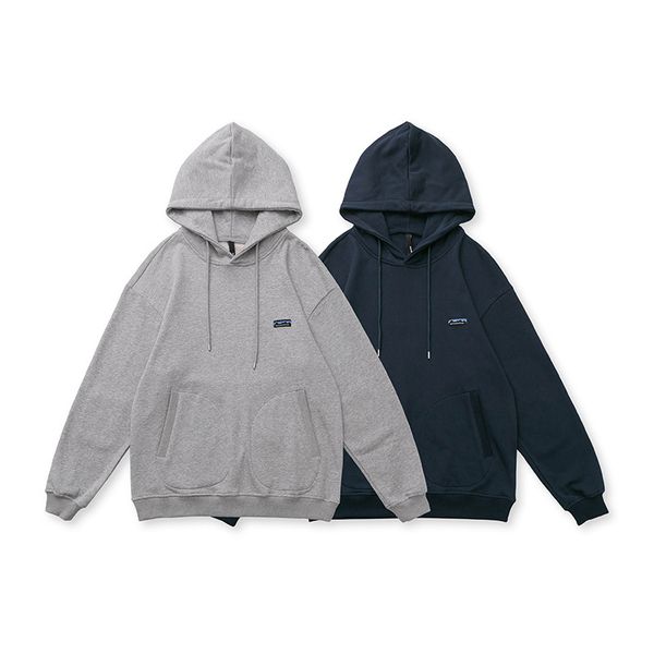 

autumn 2021 japanese loose threaded pocket hoodie youth casual simple retro sweater, Black