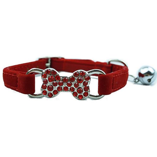 

cat collars & leads pet's world flocked velour dog collar puppy doggie pets with bling bone s 4colors