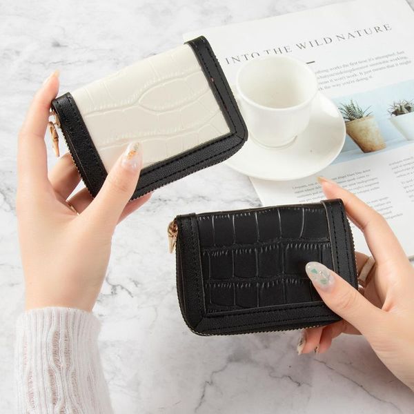 

card holders korean bag women's multi position pure color simple little fresh student anti degaussing driver's license small credi, Brown;gray