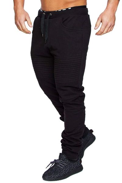 

men's pants brand style autumn gyms men joggers sweatpants trousers sporting bodybuilding, Black