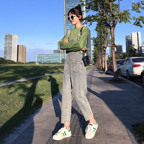 

women's jeans denim jumpsuits cargo women overalls streetwear y2k wide pants safari style pantalon femme baggy, Blue