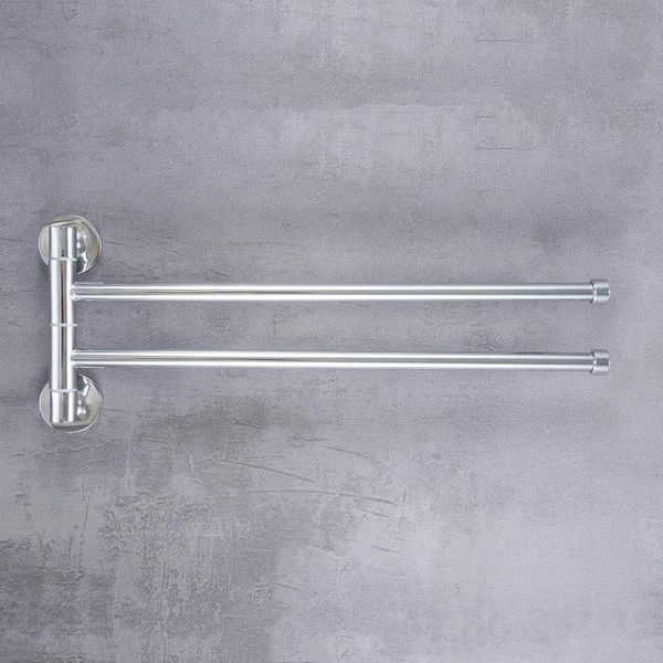 

towel racks 2 swivel bars wall mounted stainless steel rotating rack bath rail hanger holder anti-rust bathroom organizer