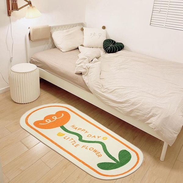 

carpets nordic bed side carpet cartoon area rugs for living room non-slip oval long floor mats dormitory tatami mat