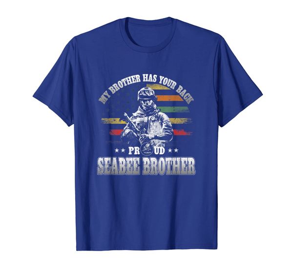 

proud seabee brother t-shirt my brother has your back, White;black