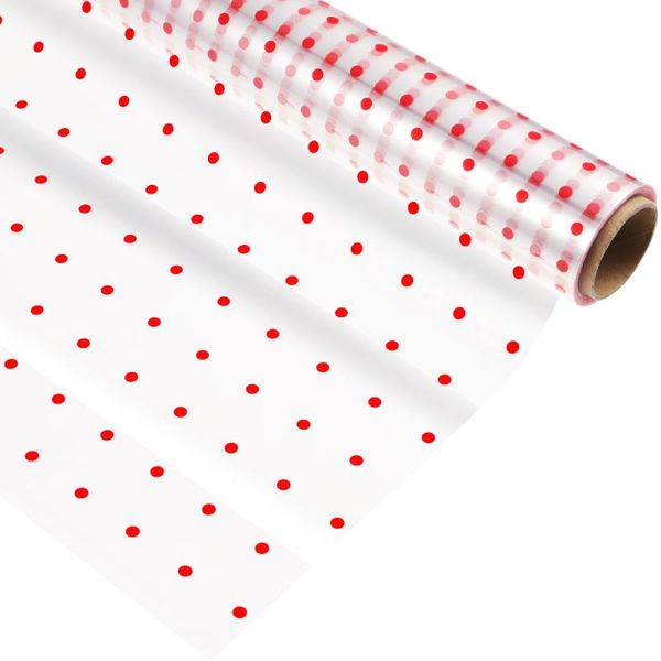 

cellophane wrap 2.5 mil thickness roll red pattern design bags to gift baskets arts