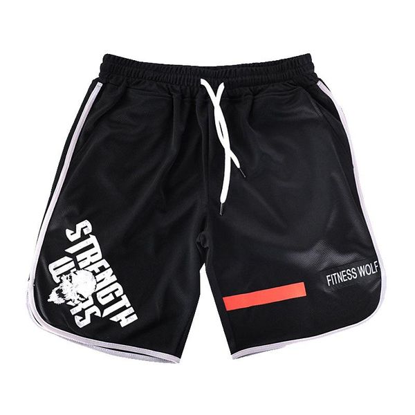 

summer men fitness shorts sports running beach men's gym bodybuilding m-5xl, White;black