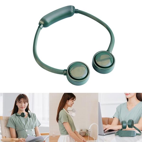 

leafless hanging 4800mah battery personal around the neck fan electric fans