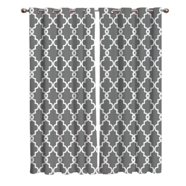 

curtain & drapes geometric grey and white lattice curtains window living room kitchen indoor high blackout