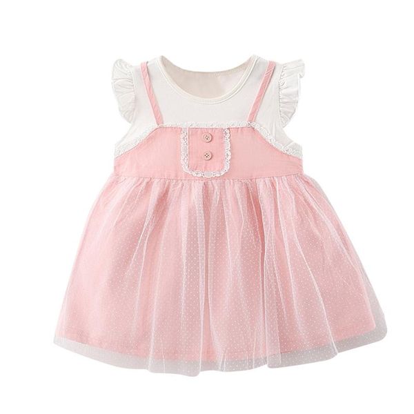 

0-3y summer infant baby girl clothes patchwork gauze sequin dress princess party kids dresses for girls ropa de niÃ±a girl's, Red;yellow