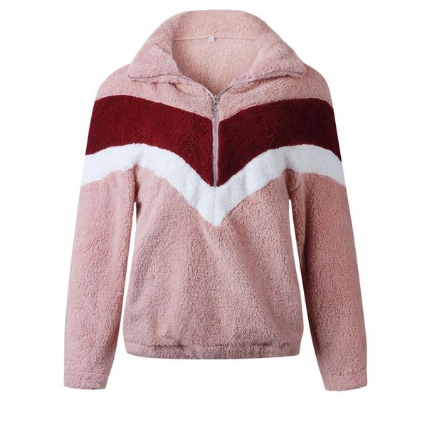 

women's jackets 2021 autumn women warm fleece zipper outwear overcoat jumper pullover long sleeve casual coats fashion, Black;brown