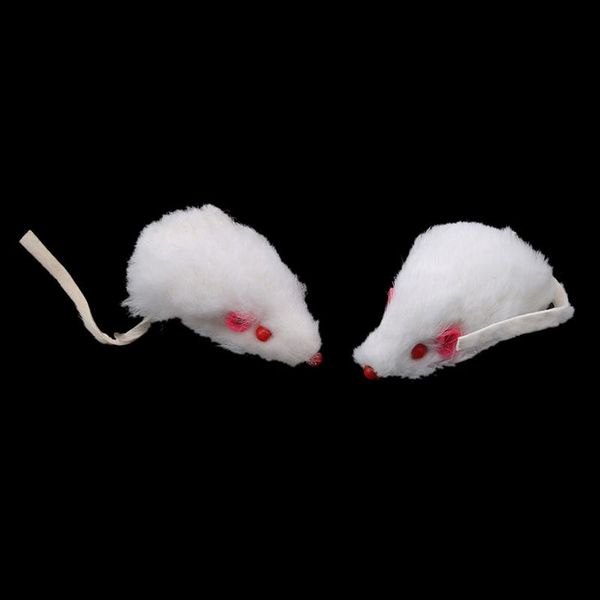 

short hair real fur mouse cat toys pet kitty black&white plush supplies