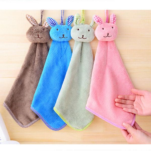 

towels & robes 1pc baby nursery hand towel toddler soft plush cartoon animal wipe hanging bathing for children kids super cute