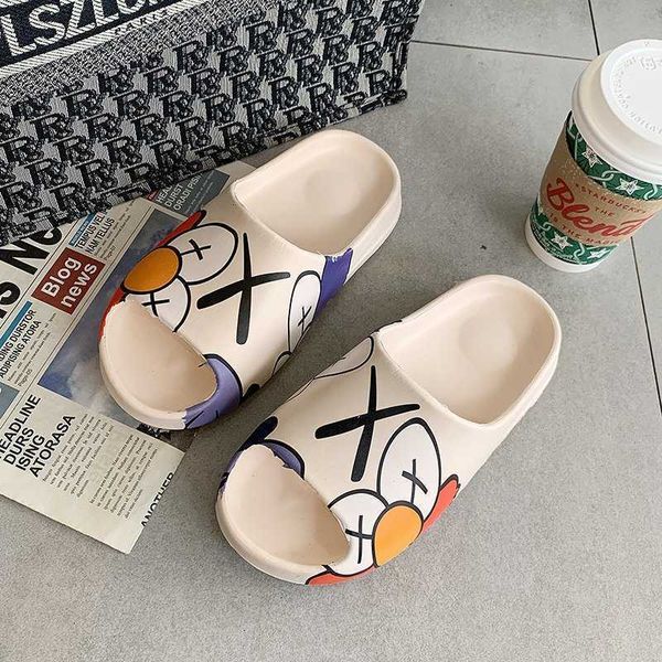 

new kanye summer sandalscouple's 2021 coconut style fish mouth big size beach sandals yw yw, Black