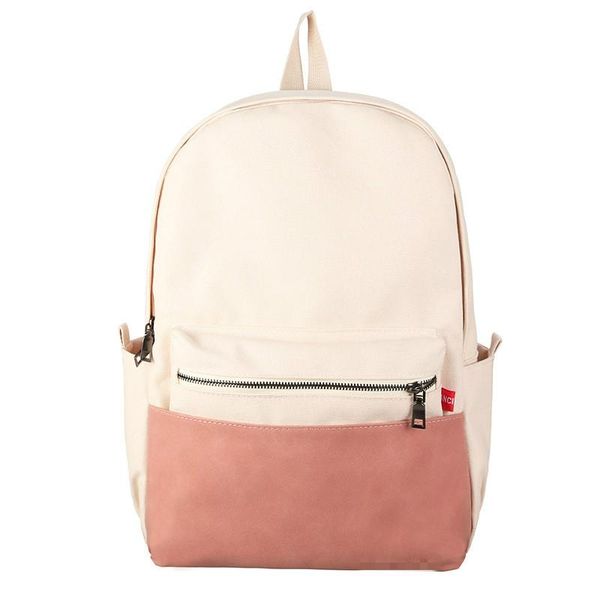 

outdoor bags 1pcs women's canvas bag with color blocking and splicing backpack