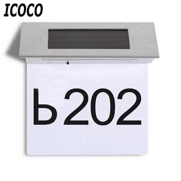 

outdoor wall lamps icoco 4led waterproof solar powered doorplate number light home address lamp stainless steel house apartment