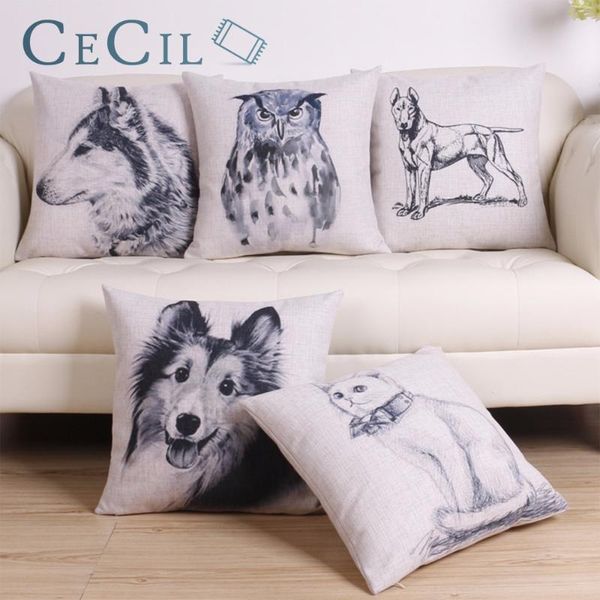 

cute cartoon animals interesting words happy letters funny nickname cat dog cushion cover sofa throw pillow case cushion/decorative