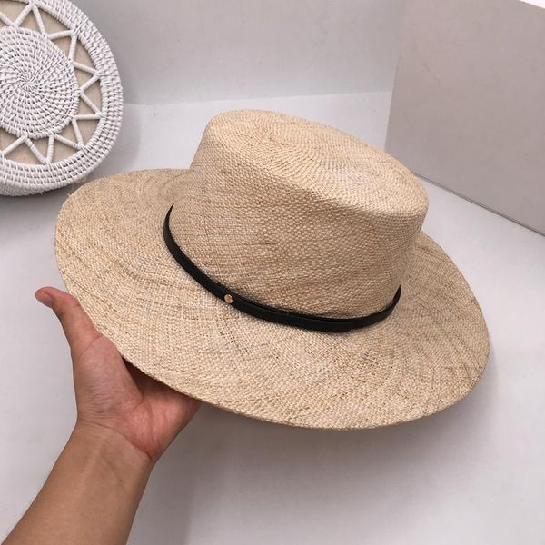 

stingy brim hats department contracted treasure summer grass straw beach flat big sun hat travel outdoor, Blue;gray