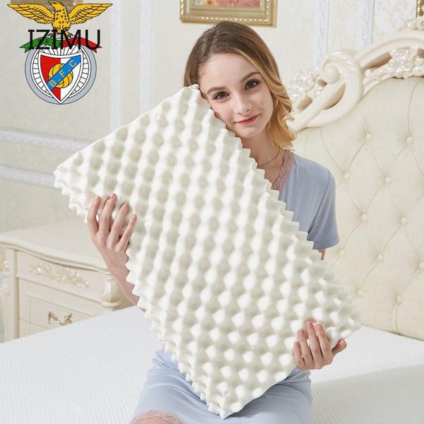 

pillow izimu natural-latex orthopedic cervical massage bed release pressure sleeping pillows for bedroom with pillowcase