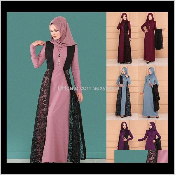 

ethnic clothing apparel drop delivery 2021 arrival elegent fashion style summer and autumn muslim women plus size long abaya s-5xl mis6# lah, Red