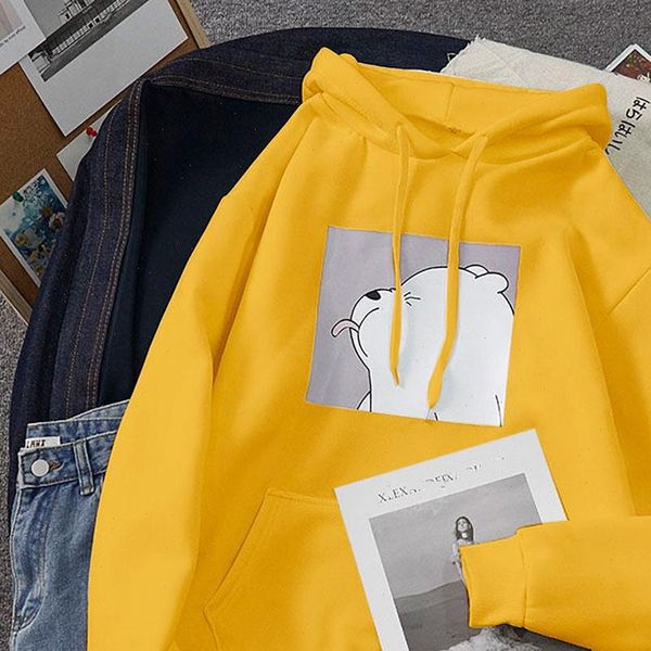 

korean oversize long sleeve hooded womens hoodies blouse pullovers kawaii lovely cartoon printed hoody teen girls moletom, Black