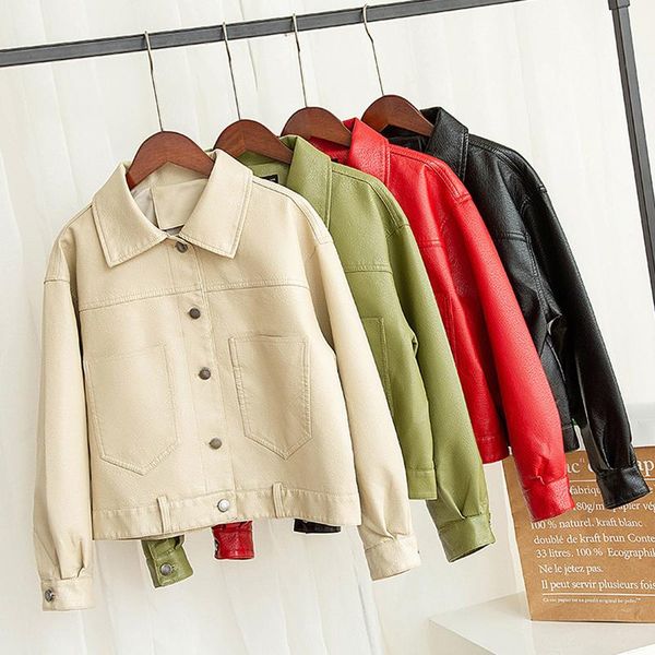 

women's leather & faux sedutmo autumn jacket women slim punk coat spring biker motorcycle casual outerwear ed1656, Black