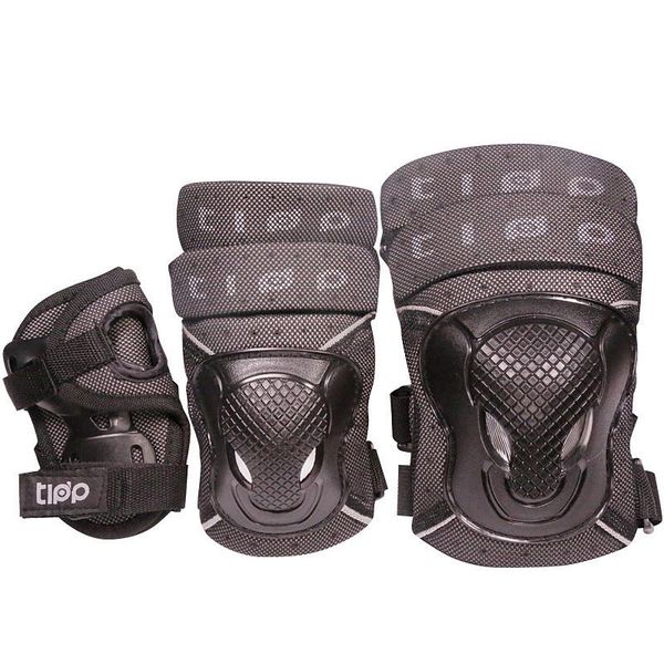

elbow & knee pads 6pc/set roller skating protective gear sport wrist cycling ride protector safety protection for kid and adult, Black;gray
