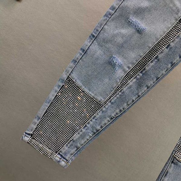 

women's jeans women spring and autumn style loose-fit slimming industrial drilling skinny harem pants ladies jean jeans1 9wy5, Blue