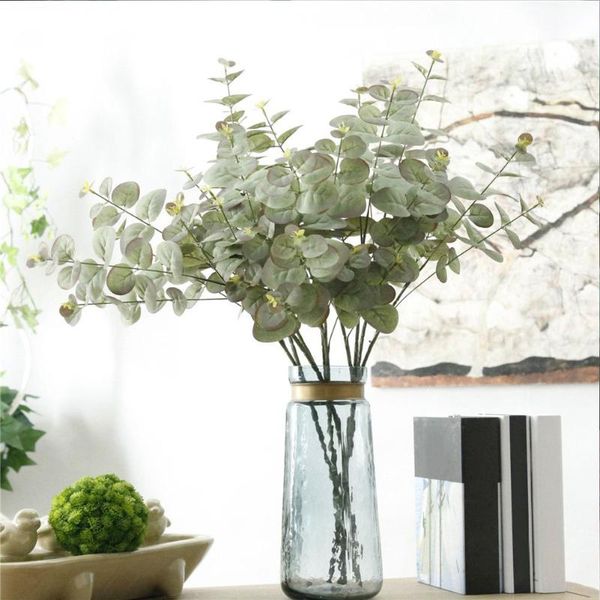 

silk leaf eucalyptus artificial green leaves wedding ornaments wreath gift craft apple plants fake flower decoration decorative flowers & wr