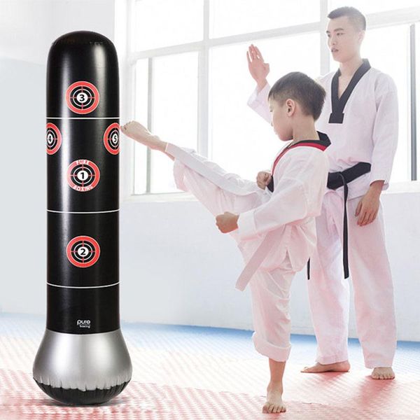 

sand bag 1.6*0.3m boxing punching inflatables training taekwondo kids adults venting hit stand weight fitnes