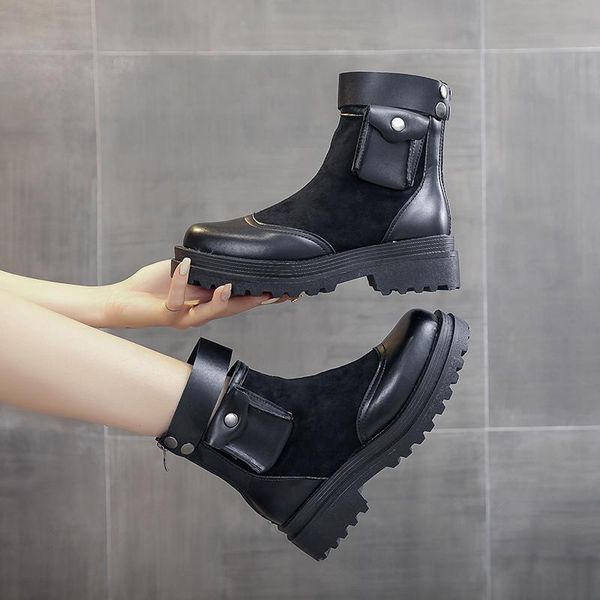 

boots fashion ladies 2021 style female black women british motorcycle ankle