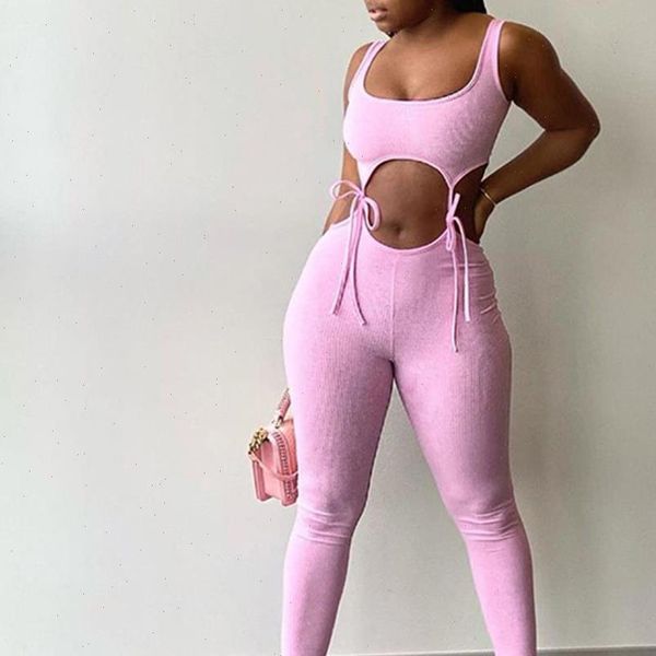 

bandage fitness fashion women tracksuits hollow out workout two piece outfits skinny crop legging 2 summer solid sets, Gray